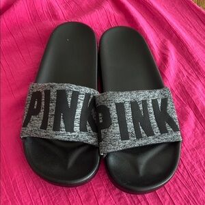 PINK Victoria's Secret Black and Gray Sandals